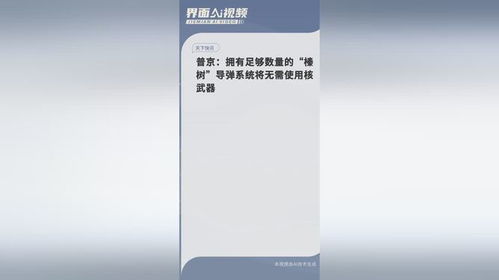 普京：有足够的榛树系统将无需核武